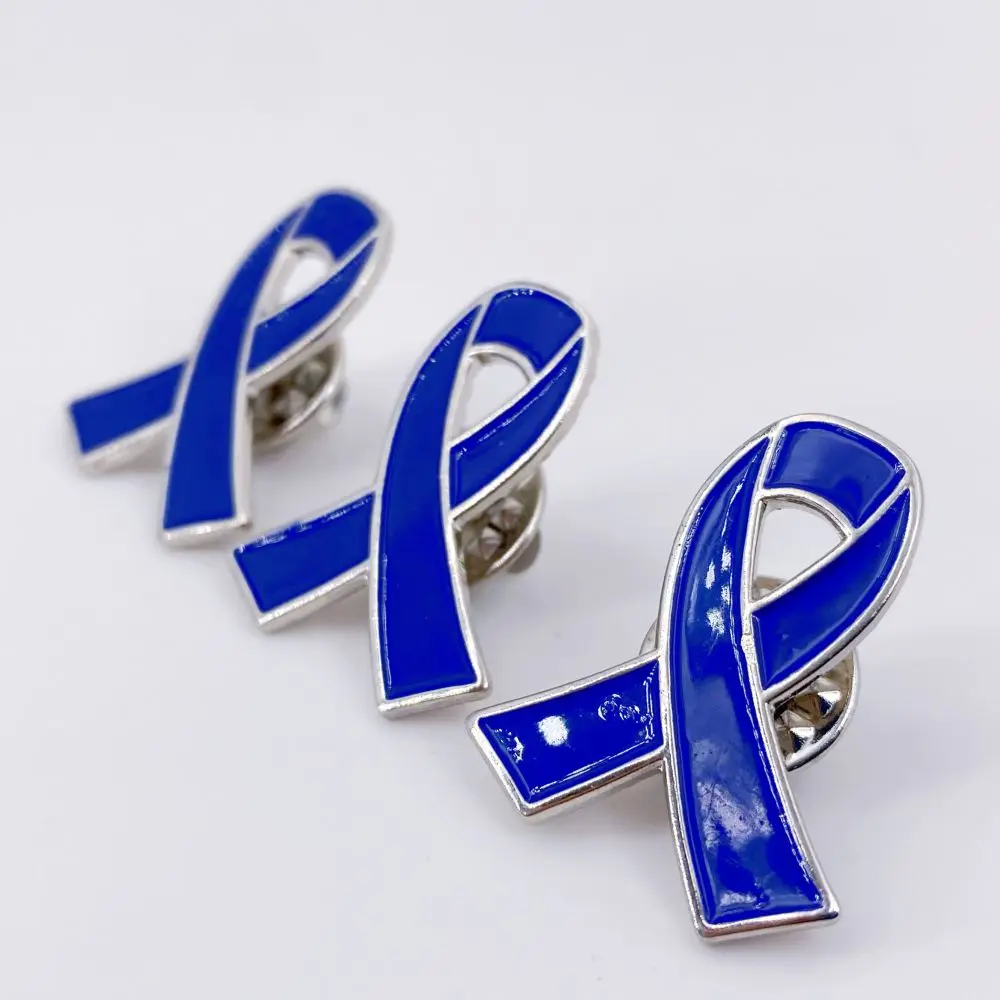 Fundraising For A Cause - Dark Blue Colon Cancer Awareness Ribbon Pins (Pack Of 10)