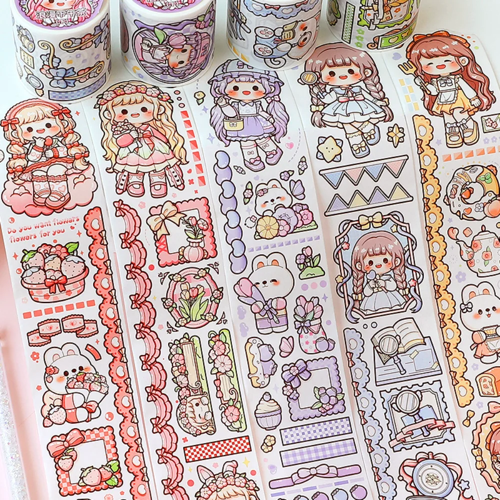 Washi Tape Set Stickers Aesthetic Kawaii Cute Scrapbooking Diy Journaling  Stationery Office School Stationery Art Supplies - AliExpress