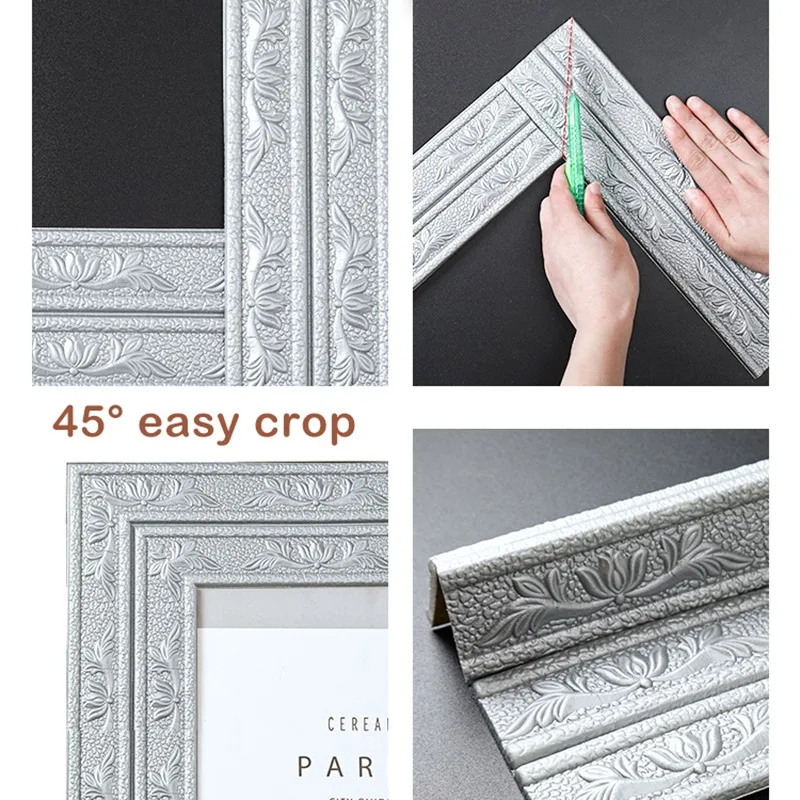 

3D Embossed Self-Adhesive Foam Baseboard Wall Sticker Waistline Floor Corner Line Ceiling Angle Line Yin Angle Line Waterproof