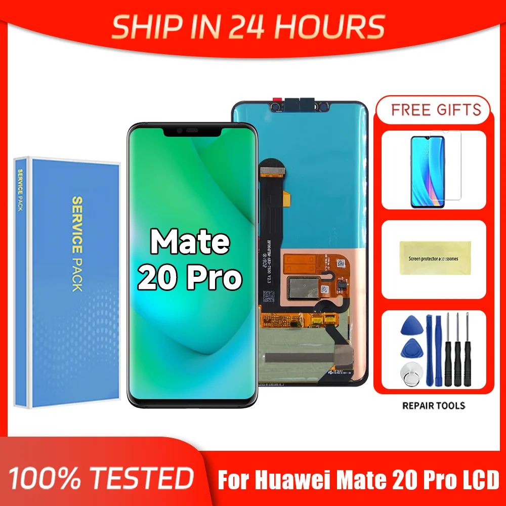 LCD Bildschirm Für Huawei Mate 20 PRO Display Für Mate 20 PRO LYA-L09 LYA- L29 6,39 Zoll LCD Display Ersatz Bildschirm Digitizer Touchscreen Full Assembly Mit Reparatur Kit (ohne Fingerprint Unlocking