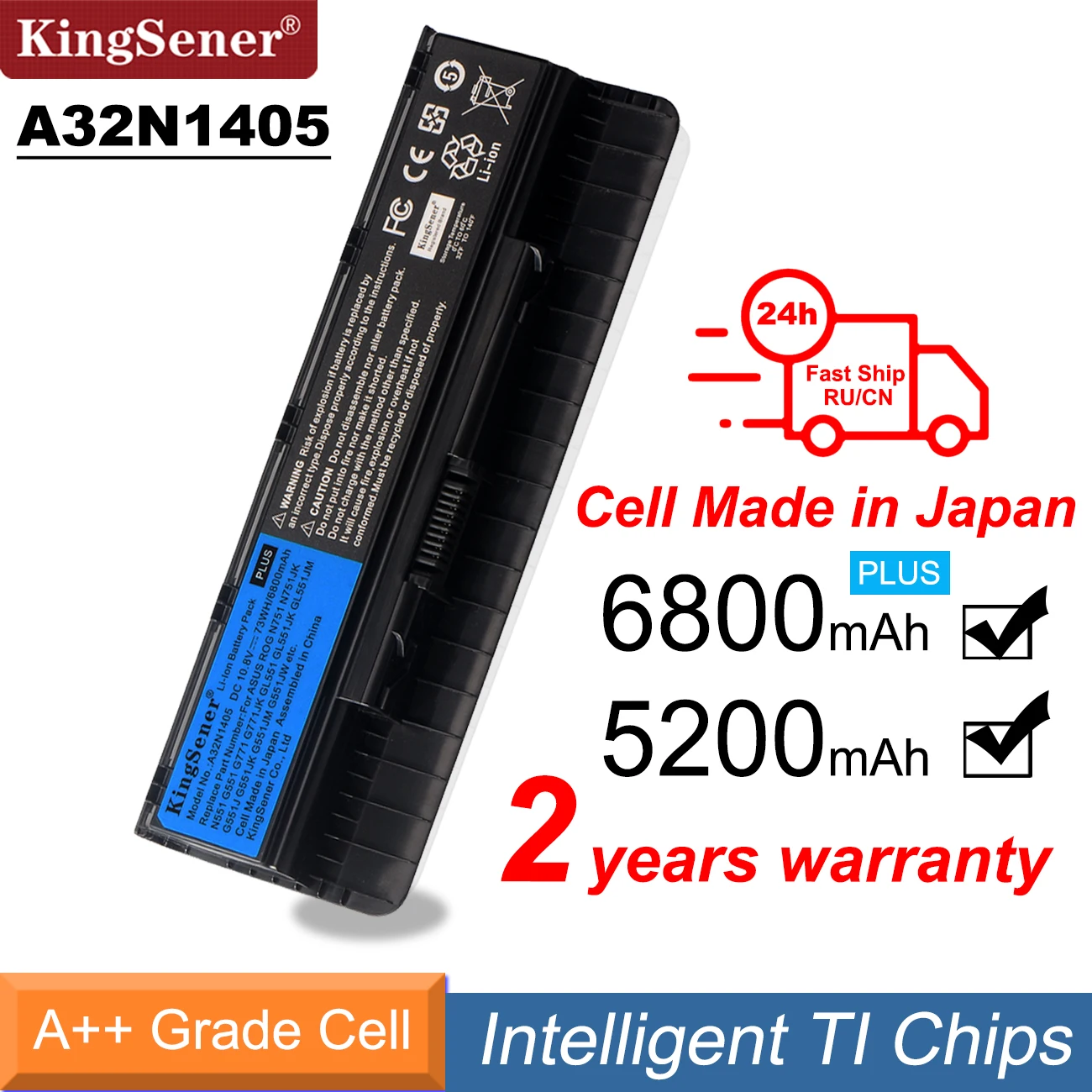Kingsener A32n1405 Bateria do Portátil para Asus Rog N551 N751 N751jk G551 G771 G771jk Gl551 Gl551jk Gl551jm G551j G551jk G551m G551jw