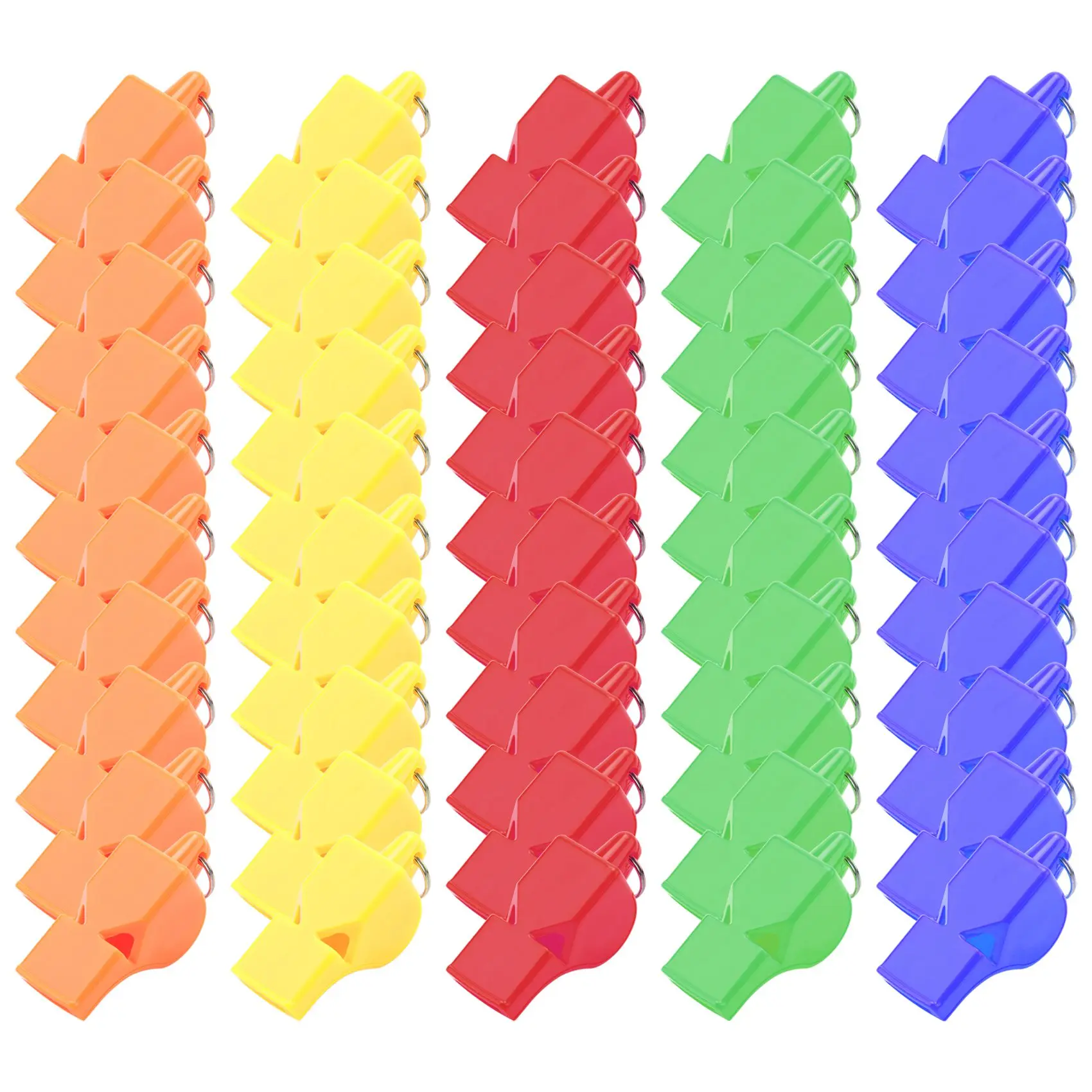 XZLL 50 Pcs Non-Nuclear Professional Referee Whistle Fox Whistle Plastic Life-Saving Special for Game