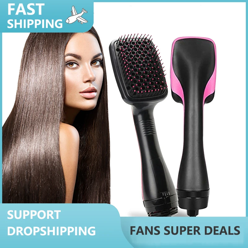 Hair dryer Hot Air Brush Styler and Volumizer Hair Straightener Curler Comb Roller One Step Electric Ion Blow Dryer