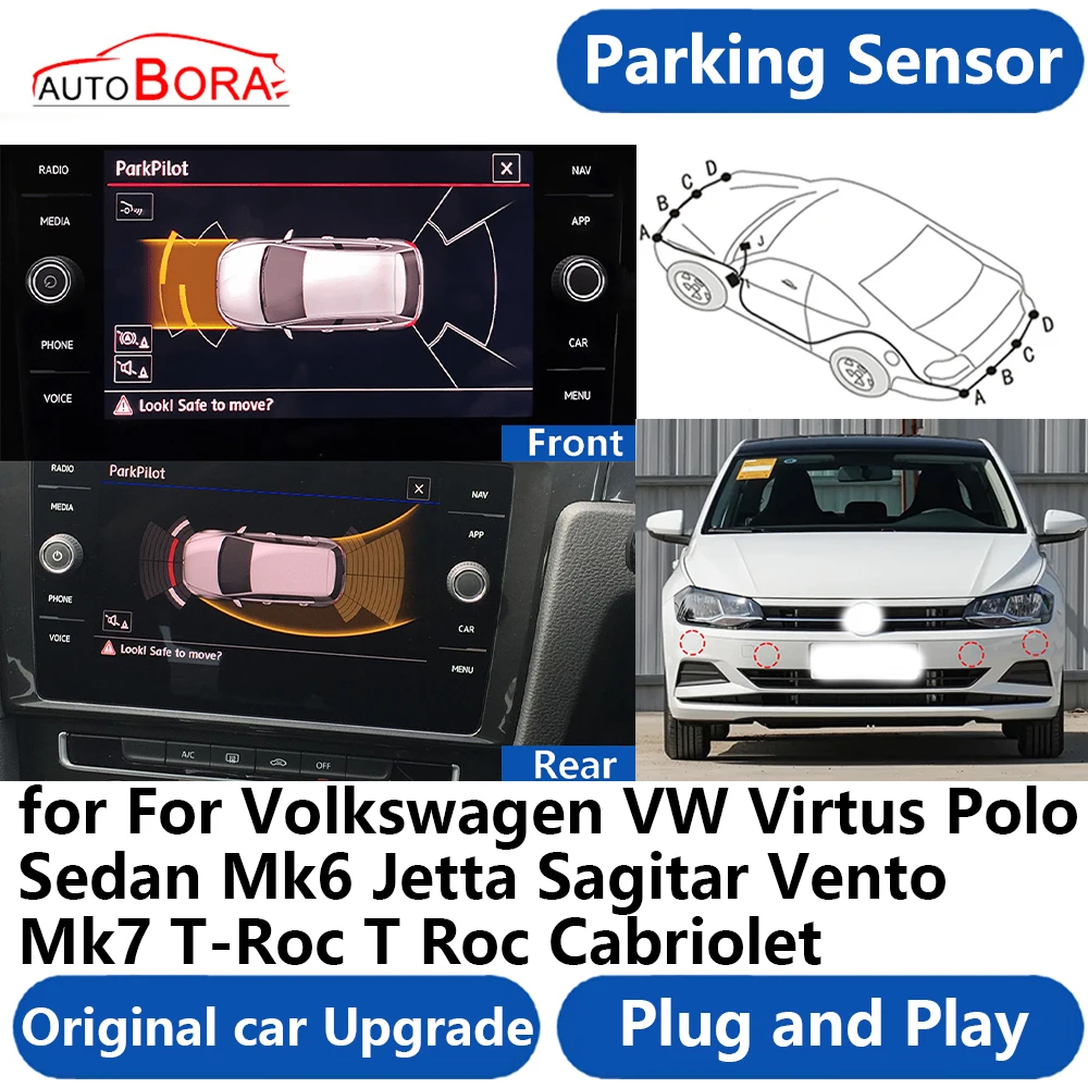 

Parking Sensor Buzzer System Reverse Backup Accessories Plug and Play For Volkswagen VW Virtus Polo Sedan Mk6 Jetta Sagitar