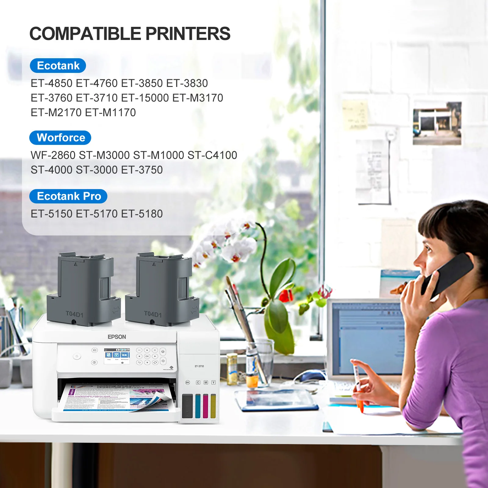 T04D1 T04D100 C13T04D100 EWMB2 유지보수 박스 칩 (엡손 L4150 L4160 L6160 L6168 L6170 L6178 L6190 L6191 L6198 M1140 M1180 용)