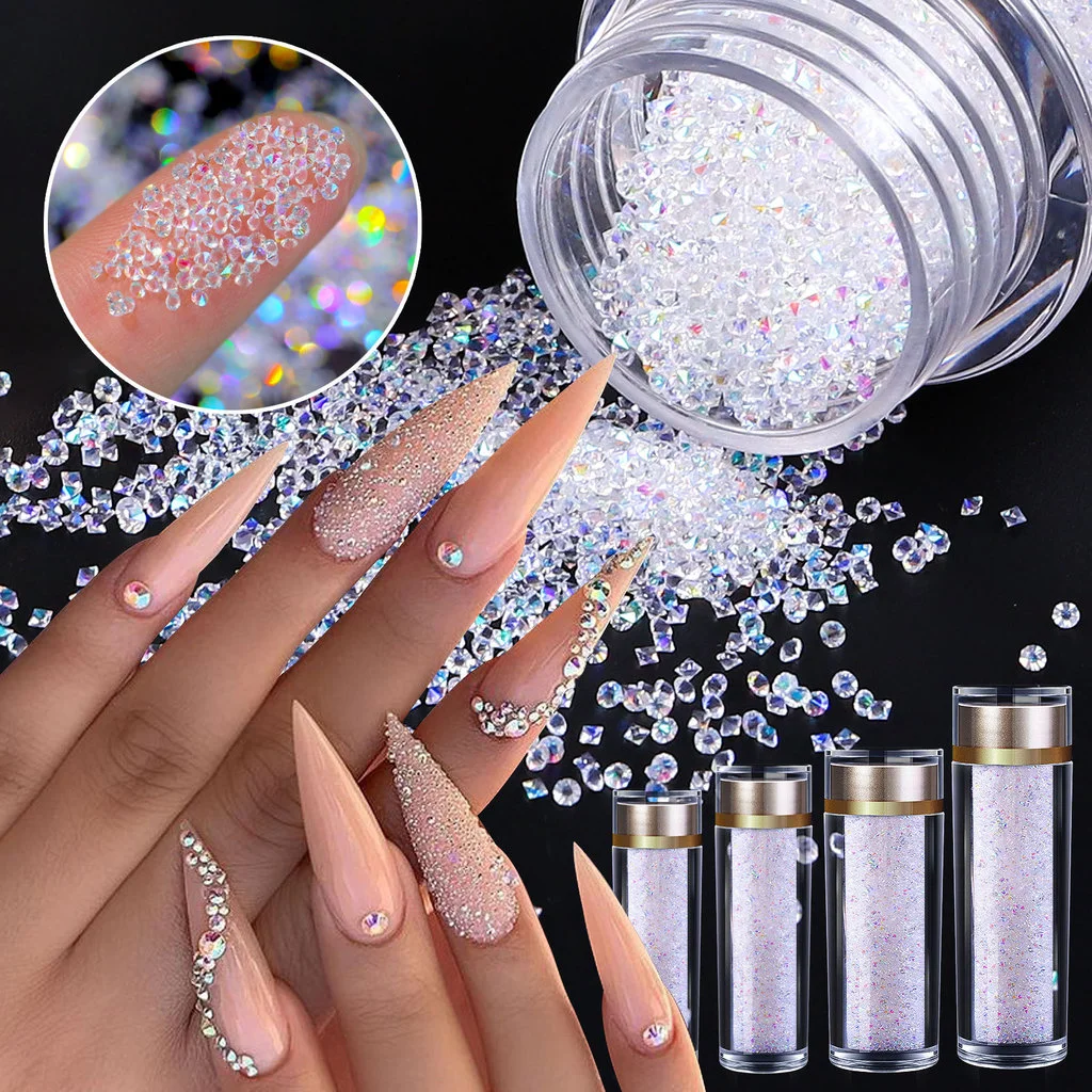 

1 Bottle Mini Micro Diamond Rhinestone Crystal Micro Diamond Glass Sand Diamonds for Nail Art Sparkling Nail Art Glitter Gems
