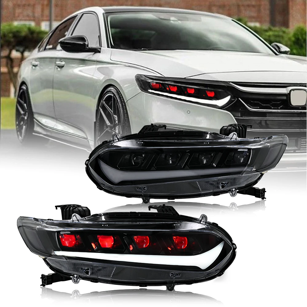 

Headlights For Honda Accord 10 Gen 2018-2022 LED Auto HeadLamps Assembly With Devil Eyes Car Accessories Start-Up Animation