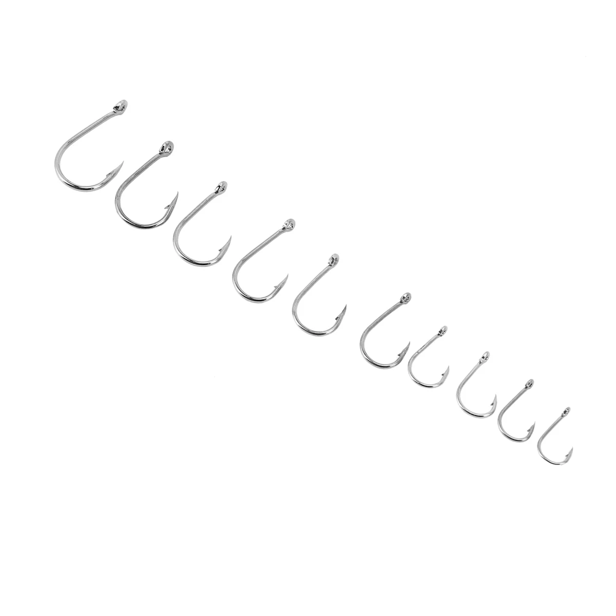 BAAU 2000Pcs Mixed Size 3-12 High Carbon Steel Carp Fishing Hooks Pack with Hole with Retail Box Jigging Bait