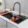 Nordic Metal Kitchen Sinks for Bar Counter Smart Digital Display with Cup Washer Sinks Light Luxury Design Sink for Dining Room 3