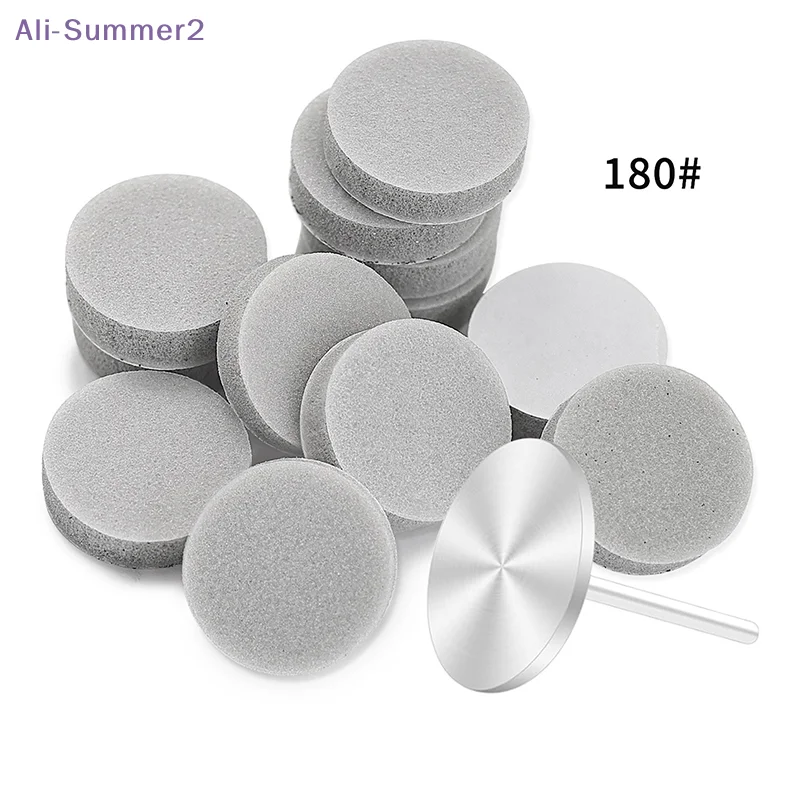 {Summer2} 50Pcs 네일 버핑 디스크 20mm 빠른 연마용 연마 샌드피스 전문 매니큐어 도구 액세서리