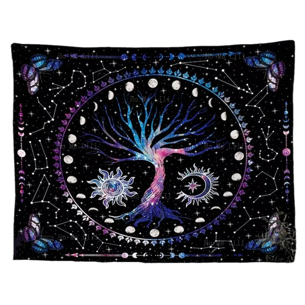 

Life Tree Moon Phase And Stars Sun And Moon богемные Фотообои