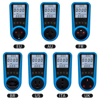Digital Power Meter Wattmeter ซ็อกเก็ตวัตต์ Kwh ไฟฟ้าเชื้อเพลิงเมตร EU US Outlet Energy Analyzer Current เครื่องทดสอบแรงดันไฟฟ้า 1