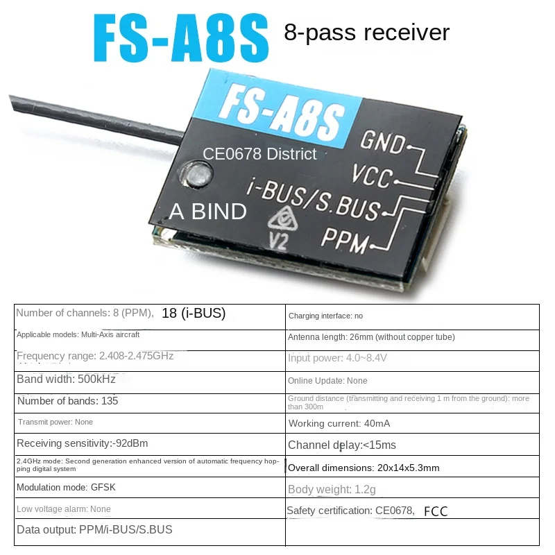 FS-IA10B IA6B X6B FS-A8S IA6 수신기(리시버) i6 i10 CT6B T6 TH9x 무선 조종기 부품용