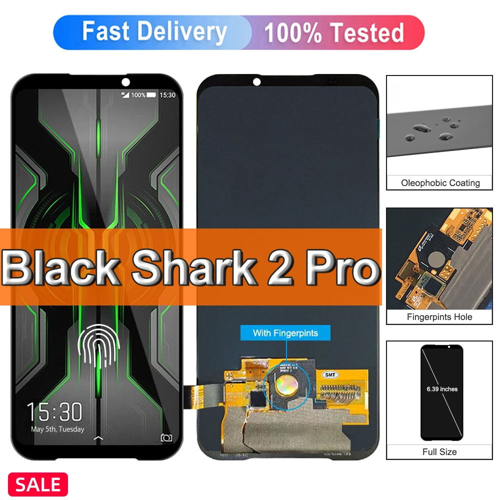 

6,39 "AMOLED для Xiaomi Black Shark 2 SKW-H0, SKW-A0 ЖК-дисплей с сенсорным экраном, дигитайзер для BlackShark 2 Pro, DLT-A0 LCD