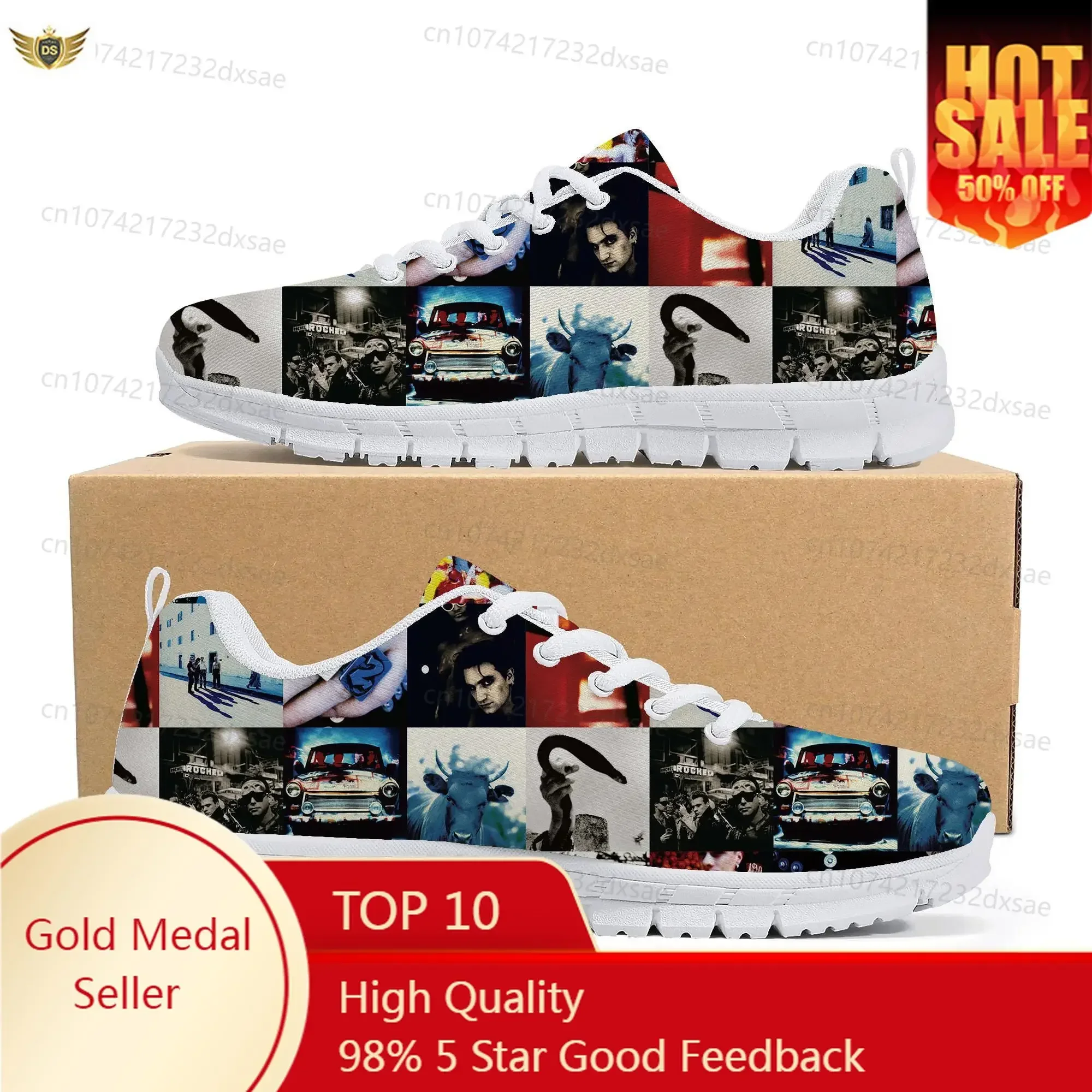 U2 Rock Band Fashion Punk Sports Shoes Mens Womens Teenager Kids Children Sneakers Casual Custom High Quality Couple Shoes