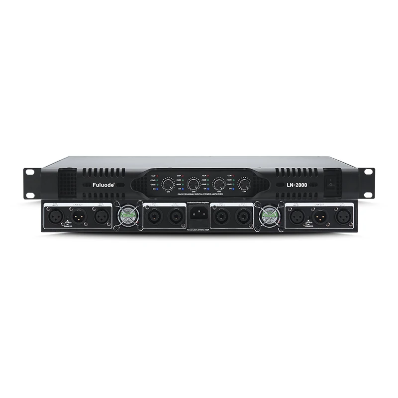 FULUODE LN1500/LN2000 프로페셔널급 2/4채널 파워 앰프, 1U 랙 마운트 가능