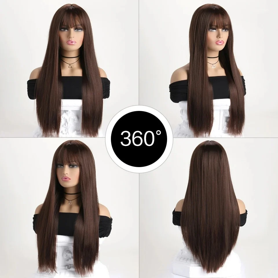 Long Straight Synthetic Colour Wig for Women Daily Cosplay