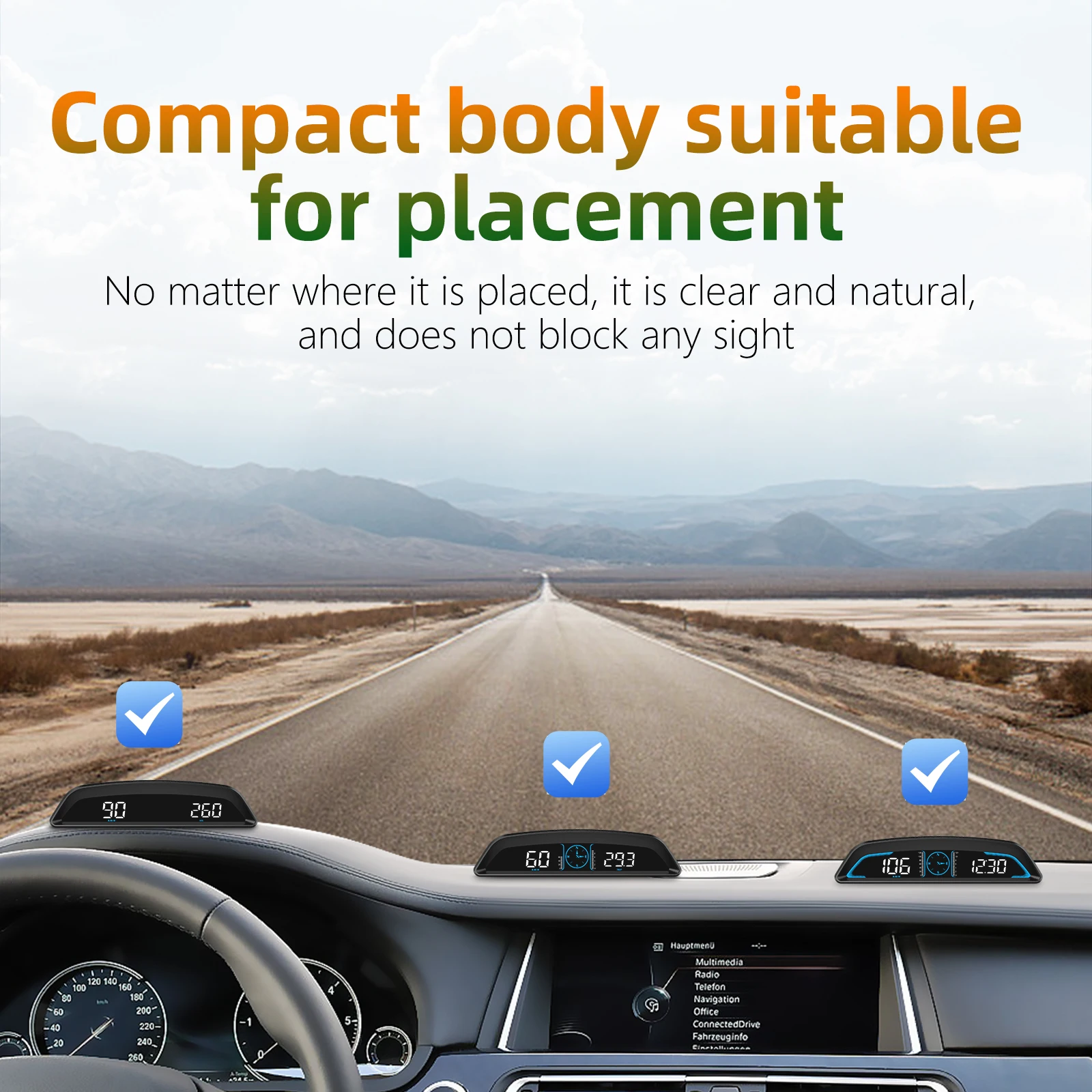 G3 B3 GPS / OBD HUD Display tachimetro per Auto digitale accessori Auto Head Up Display misuratore di promemoria allarme digitale intelligente per Auto - immagine 3