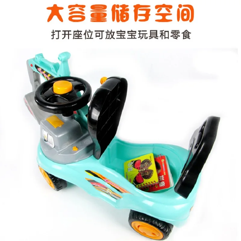 LazyChild Children Excavator Can Sit To Ride Roller Coasters Large Music Toy Truck Excavator Undertakes Toys