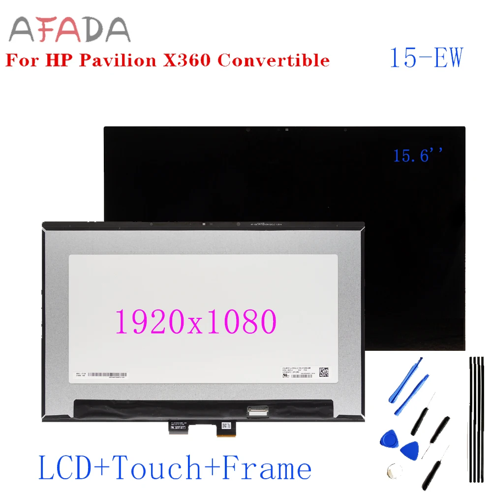 Gruppo Digitalizzatore Touch Screen Lcd Originale Fhd Led15 Pollici Per Hp Pavilion X360 Convertibile 15-Ew 15-Ew00 15T-Ew100 Con Cornice