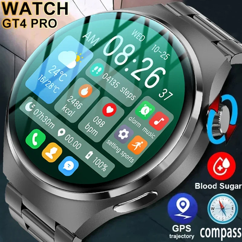 

Смарт-часы для Huawei Xiaomi телефон мужские часы 4 Pro AMOLED HD экран пульсометр Bluetooth звонок IP68 Водонепроницаемые Смарт-часы Новинка 2023