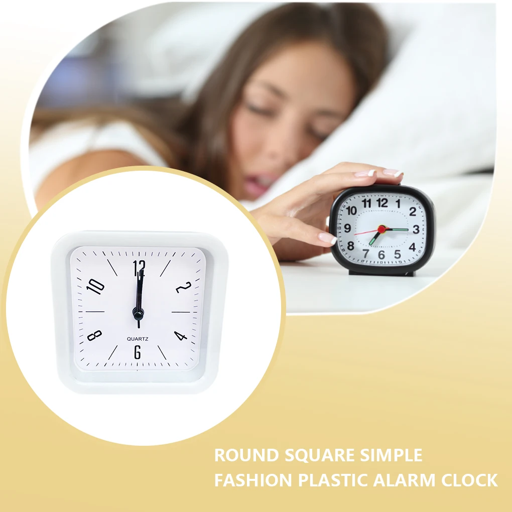 

Silent Bedside Alarm Clock Plastic Non-Ticking Clock Clocks Child