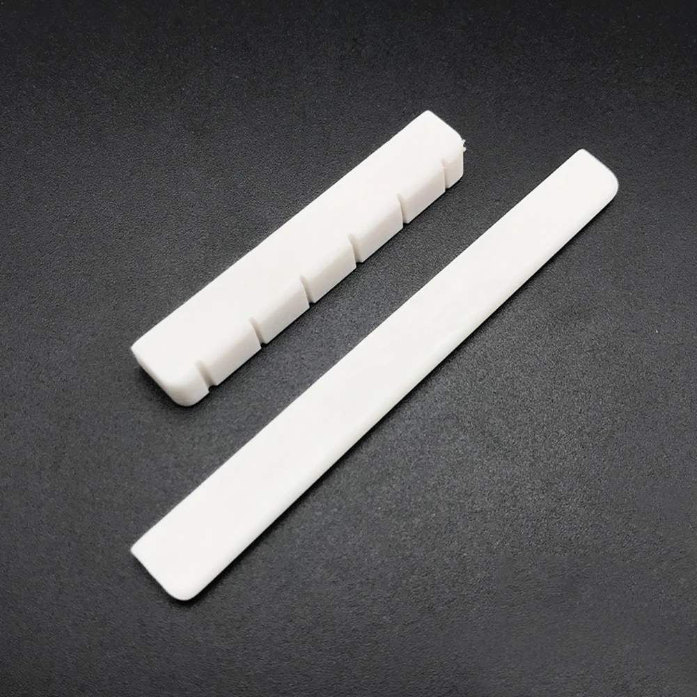 

6 String Classical Guitar Saddle With Nut White Bone Bridge For Acoustic Folk Guitar Replacement Spare Part Guitar White Parts