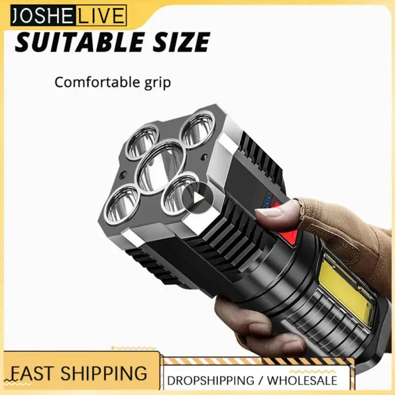 Super Bright Flashlight USB Rechargeable LED Flashlight Outdoor Waterproof Led Long-range Spotlight Powerful Tactical Flashlight