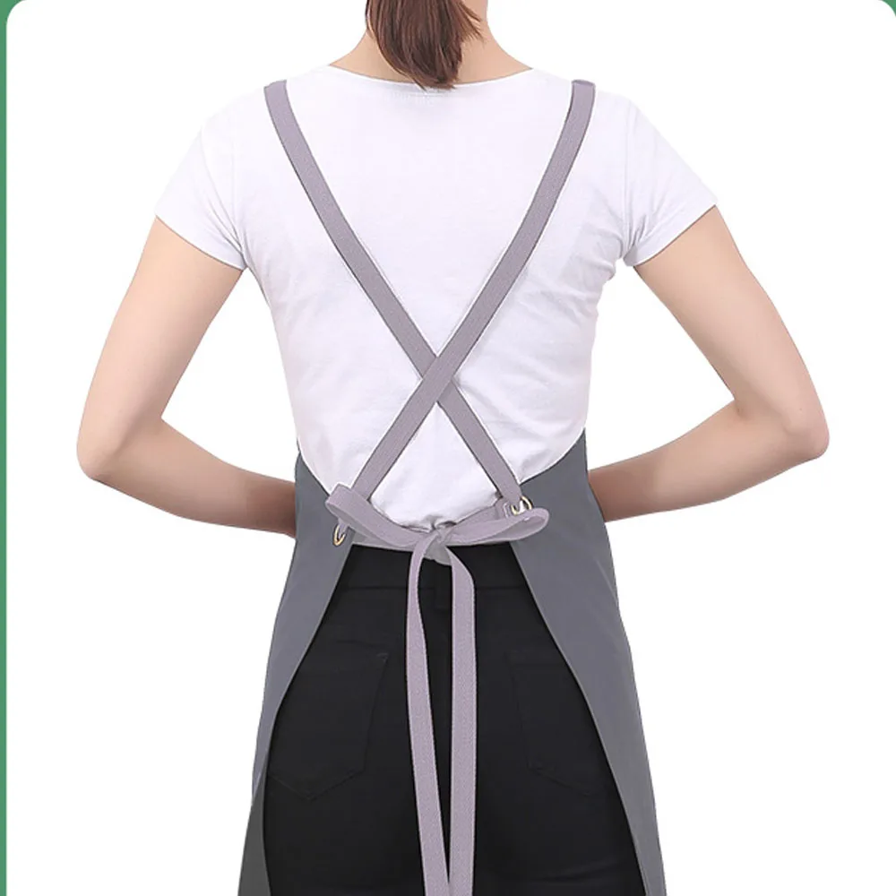 Kitchen Apron Cooking Apron Canvas Jean Fabric Apron With Pockets