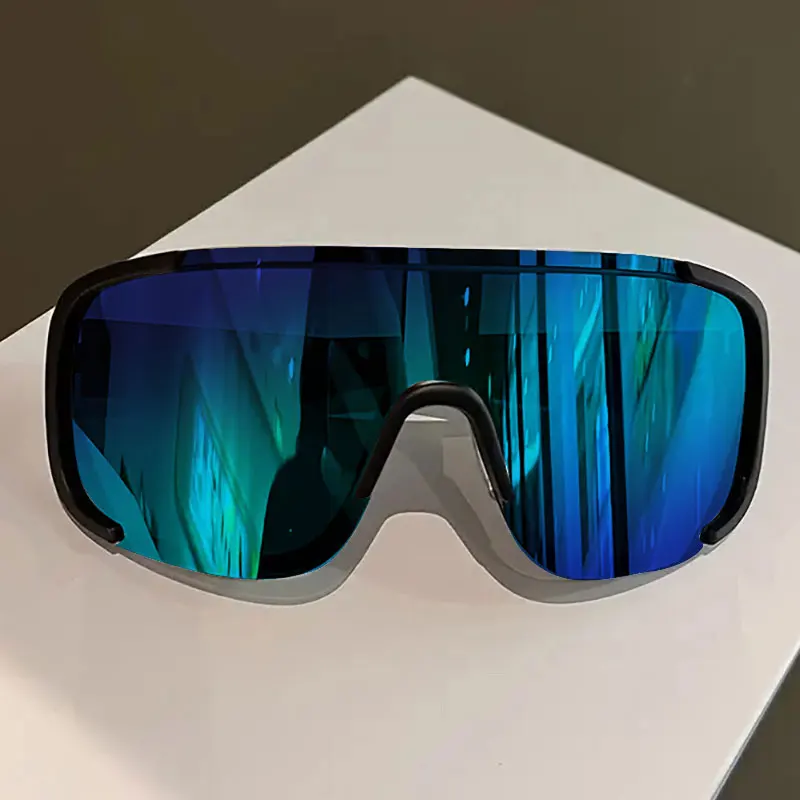 Modische Brillengestelle mit flacher Linse, mehrfarbig, trendige Spiegel-Fahrradbrille, Outdoor-Bergsteigen, Reisebrillen – Detail 4