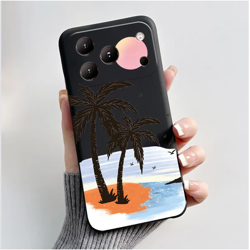 Aesthetic Cute Cat Cartoon Fashion Black Shockproof Back Cover Bumper