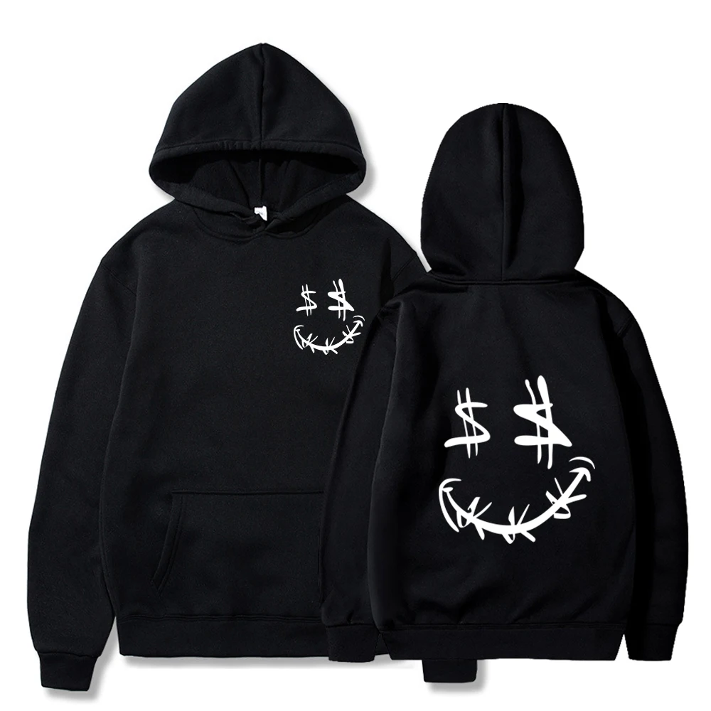 

Men's Hoodie Sweatshirt, New Smile Print, Streetwear Men's And Women's Sweatshirt, Spring And Autumn Casual Pocket Men's Top