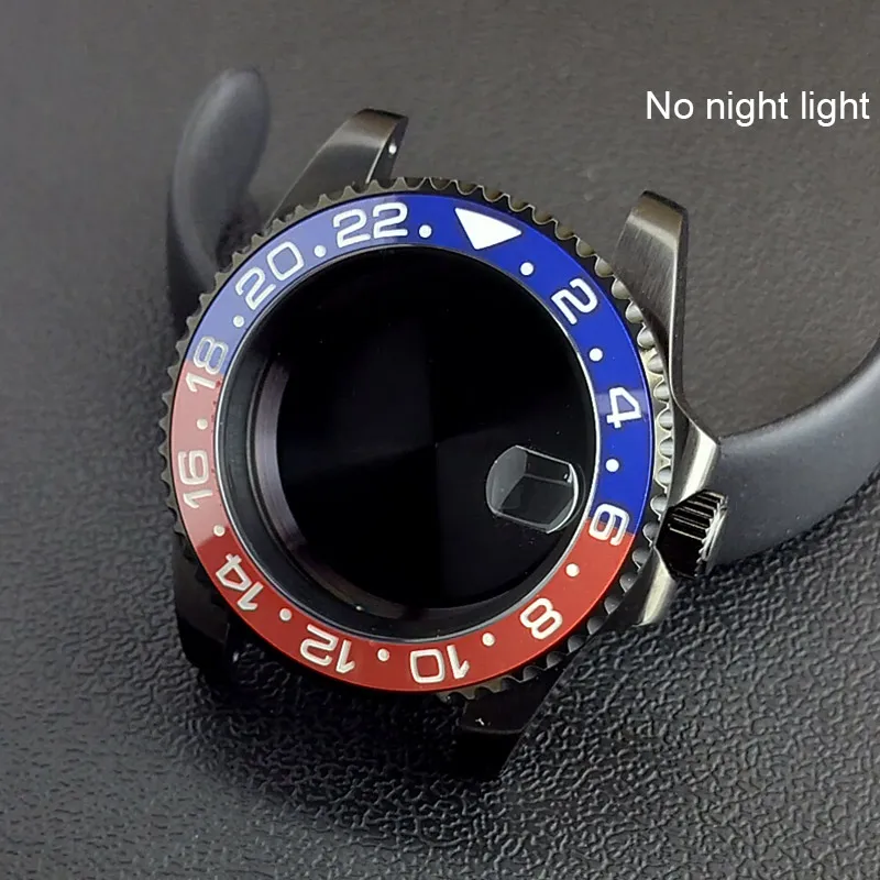 40MM Sapphire Glass GMT Bidirectional Rotation Watch Case with Accessories