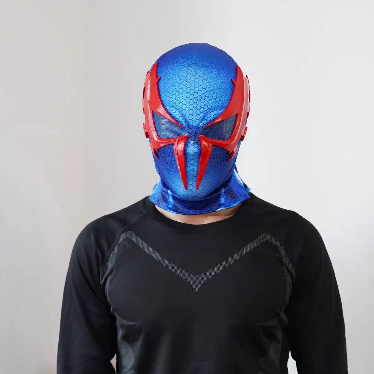

Marvel синий человек-паук 2099 1:1 3D маска Человека-паука с Faceshell Регулируемая искусственная копия для мужчин крутой подарок
