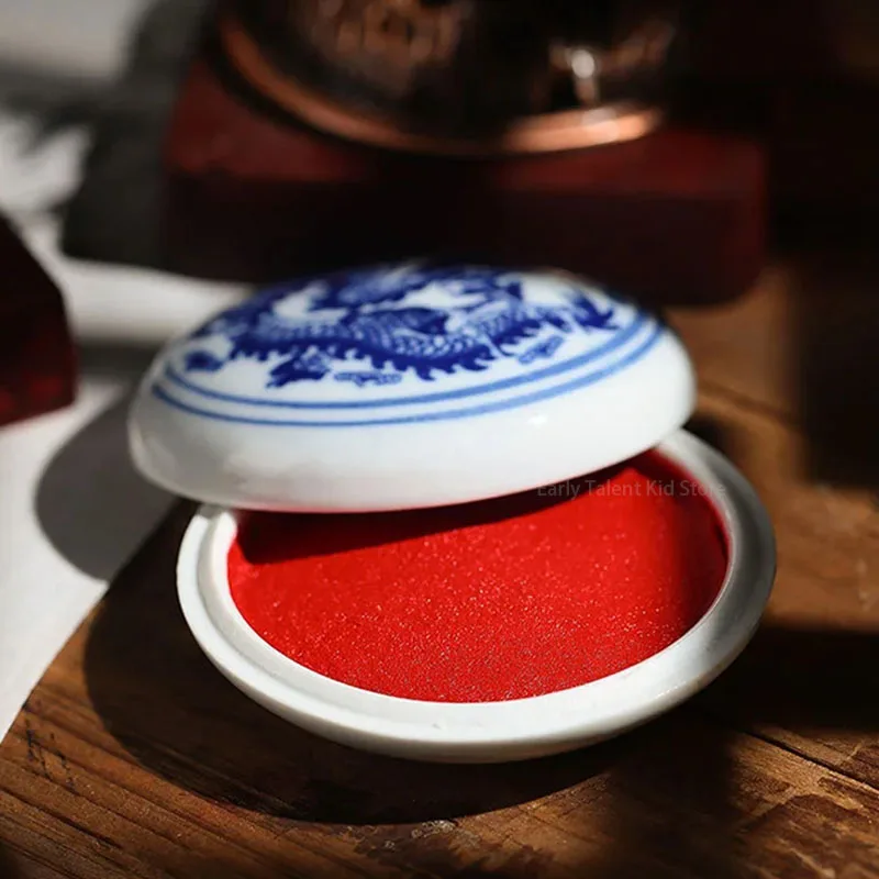 

Calligraphy and Printing Mud Authentic Chinese Painting Ink Box Inkpad Seal Ancient Style Red Cinnabar Printing Castor Mud Oil ﻿