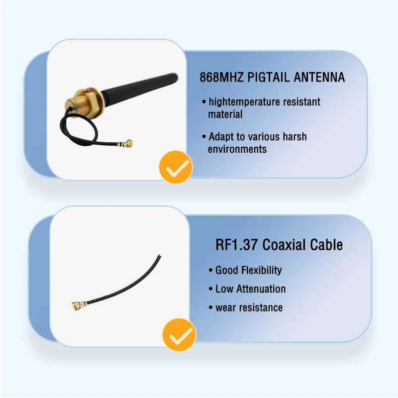 전방향성 RUBBER 피그테일 868MHz 안테나 ISM 868