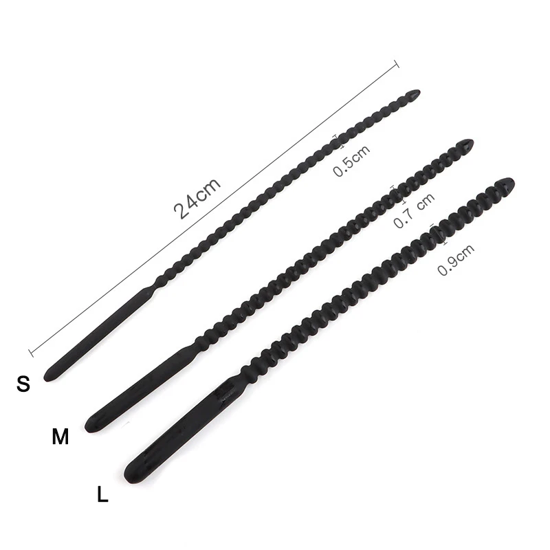 3 Sizes Silicone Thread Male Penis Plug Urethral Dilator Sound Stretching Sex Toy for Men Urethral Plug Dilator Catheter