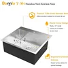 25 Inch Top mount Kitchen Sink Drop-in, Farmhouse Kitchen Sink with Sink Protector 18 Gauge, Workstation Sink, 2