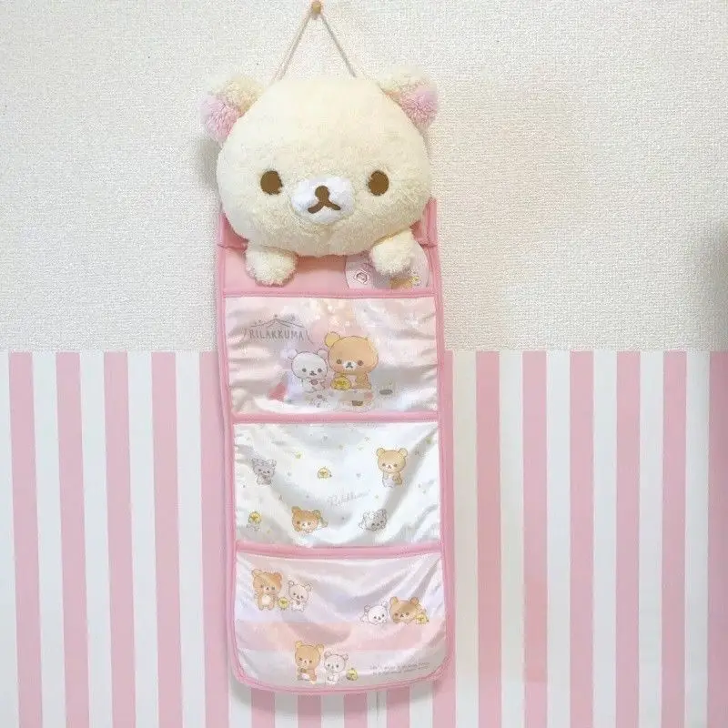 Rilakkuma Korilakkuma Bär Hängende Aufbewahrungstaschen Rosa Plüsch Organizer Tasche Empfang Make-up Tasche Box Fall Taschen für Zuhause Mädchen – Detail 3