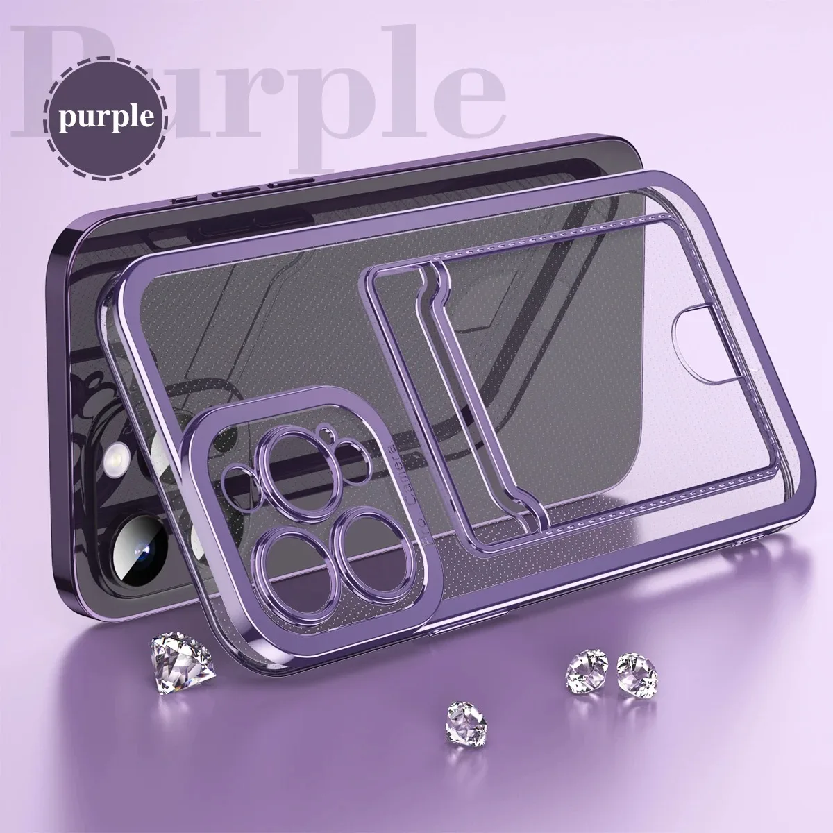 Sleek Silicone Card Slot Wallet Case - Shockproof and Clear Design