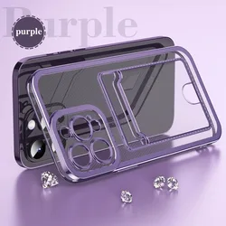 Sleek Silicone Card Slot Wallet Case - Shockproof and Clear Design - iPhone 17 (Purple)