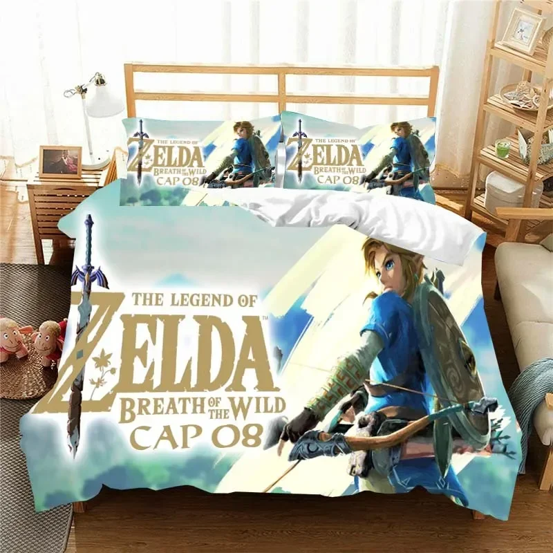 Z-Zelda Pattern Quilt Cover Pillowcase Bedding Two or Three Piece Set Multi Size Comforter Set Duvet Cover Bedding Sets 6
