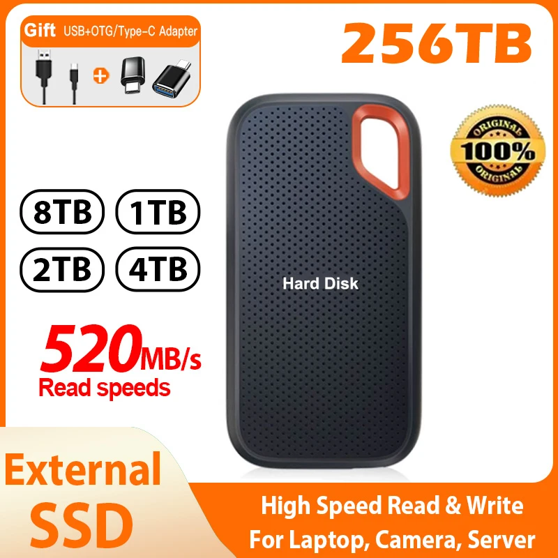 1TB 2TB High-speed Hard Drive USB3.1 SSD Portable Drive Original Hard Disk External Solid State Disk for Laptop/PC
