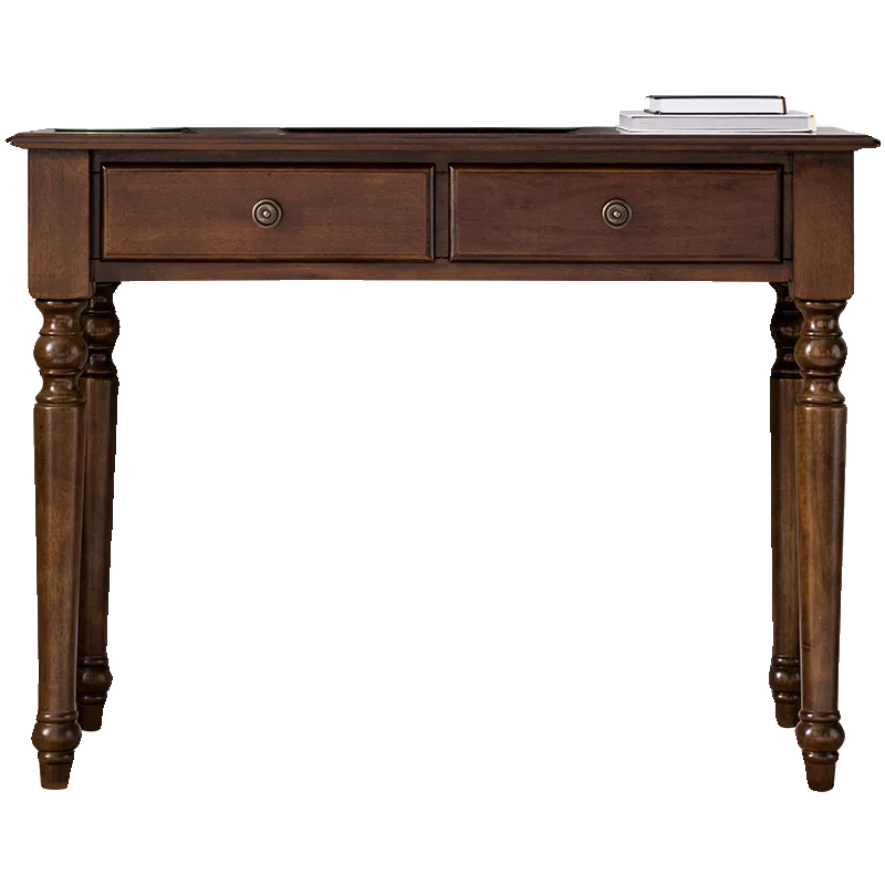 All solid wood small desk, home study table and chairs, student writing desk European simple desk