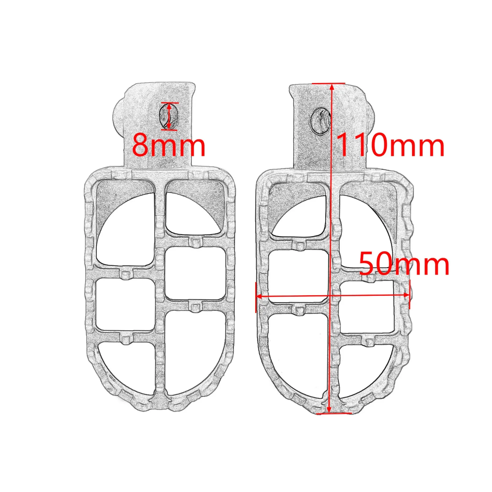 Motorcycle Footrests Motorcycle Parts Foot Pegs Rests Footpegs For Yamaha PW50 PW80 TW200 For Honda XR50R CRF50 CRF70 CRF80 CRF100F