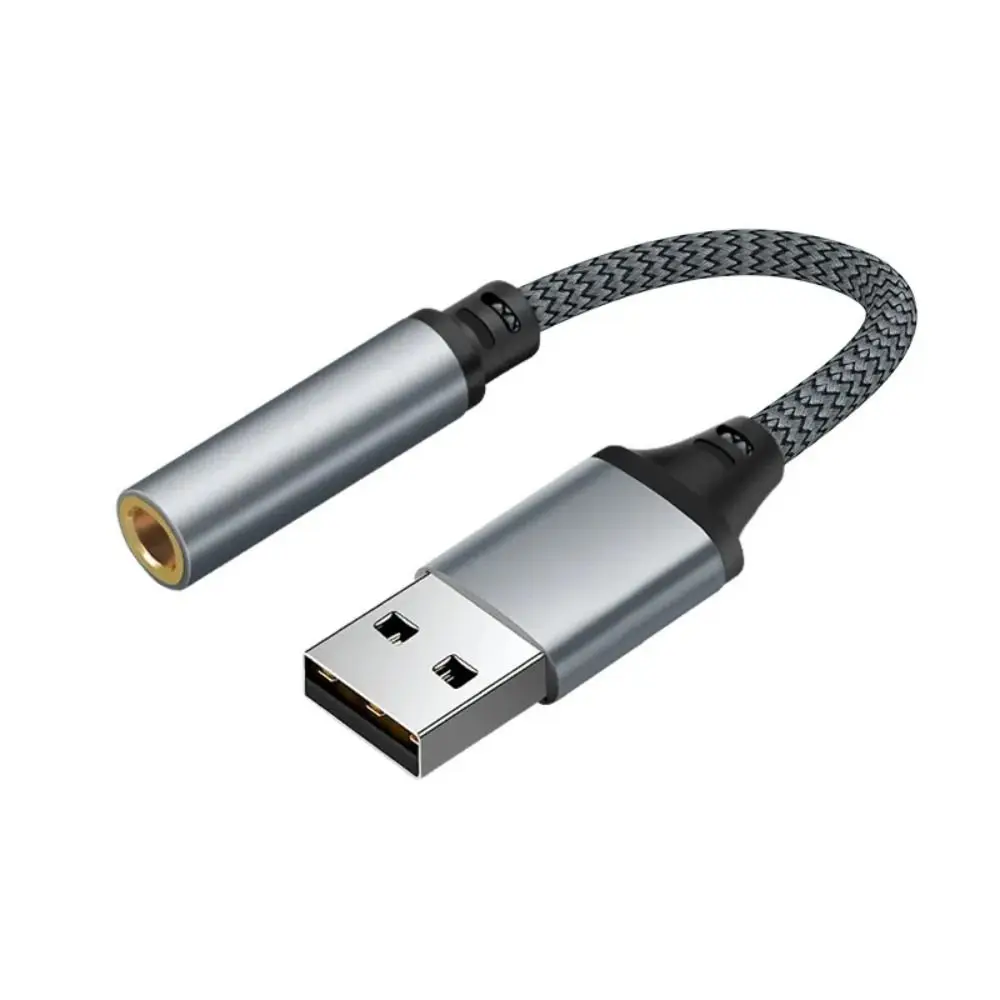 High-Fidelity USB to 3.5mm Audio Adapter - Portable Wired Headset Converter