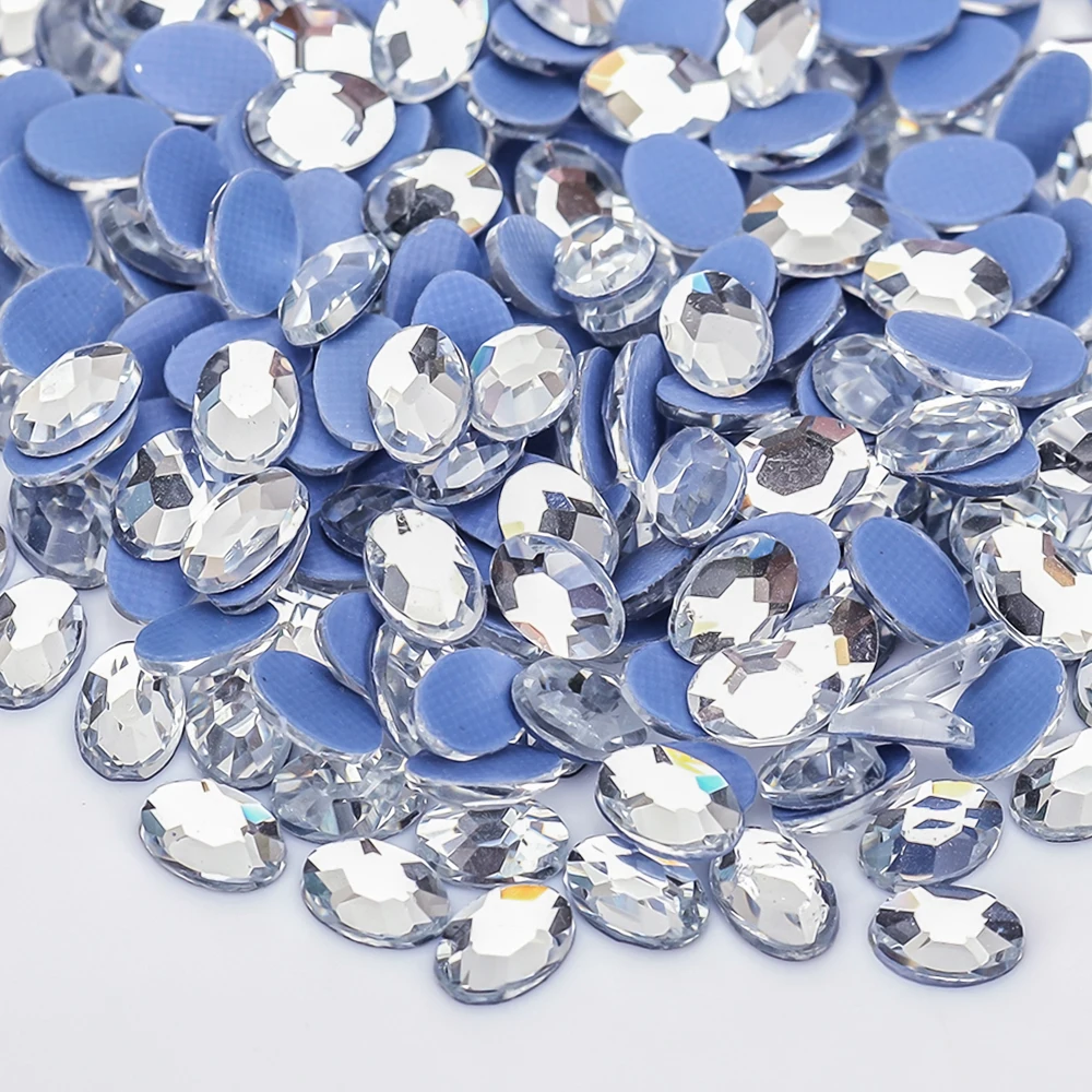 VC 100 Stück/500 Stück Glas 3D Hot Fix Strasssteine Flatback Strass Glitzer Diamant Kristalle glänzend DIY Handwerk Dekoration – Detail 4