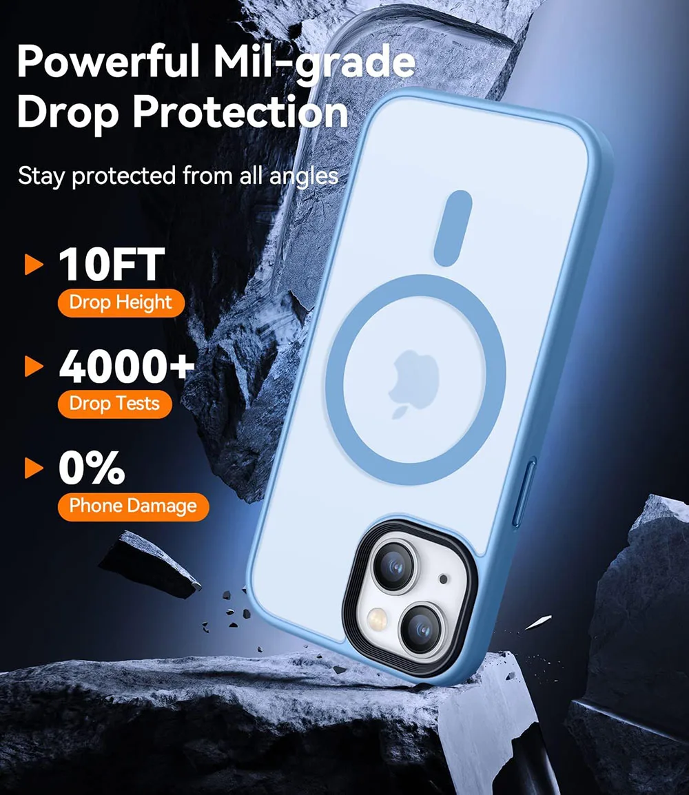 Enhanced Magnetic Hybrid Matte Hard Acrylic Luxury Silicone Frosted Phone Case Cover
