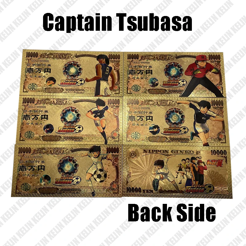 Kelin 5 Disegni Anime Captain Tsubasa Lamina D'Oro Banconota Collezione Calcio Carta Da Gioco Regalo Di Compleanno Tifoso Calciatore Da Collezione