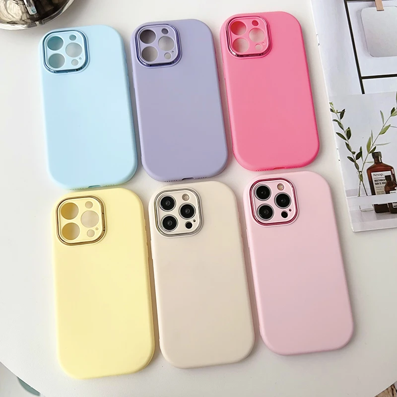 Vibrant Matte Silicone Phone Case with Camera Protection & Shockproof Bumper